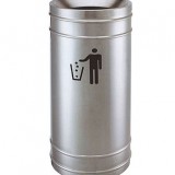 圓形斜口不銹鋼垃圾筒