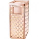 玫瑰金編織紋垃圾桶