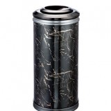 高檔黑商務酒店圓柱形大理石果皮箱