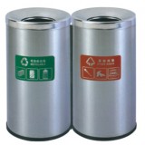 雙桶室內加厚不銹鋼兩分類垃圾桶