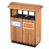 公園景區(qū)戶外屋檐式鋼木分類垃圾箱