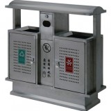 戶外環保沖孔不銹鋼分類環衛垃圾桶