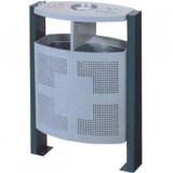 戶外單桶沖孔鋼制垃圾桶