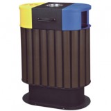 鋼木烤漆分類垃圾桶