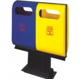 單腳雙桶分類鋼制垃圾桶