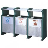 大型三聯(lián)分類鋼制垃圾箱