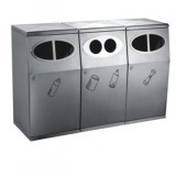 室內(nèi)不銹鋼三分類垃圾桶