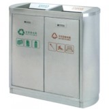 室內(nèi)機(jī)場(chǎng)雙筒不銹鋼分類垃圾箱