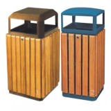 立式鋼木垃圾桶