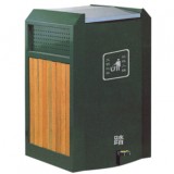 戶外腳踏式鋼木垃圾桶