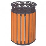 公園花邊鋼木垃圾桶