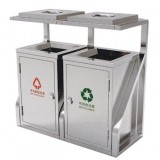 不銹鋼戶外物業(yè)分類垃圾桶