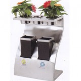 帶花盆分類(lèi)鈦金垃圾桶