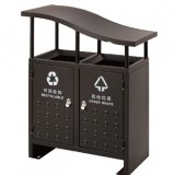 古典斜蓋鋼制垃圾桶