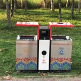 公園環(huán)衛(wèi)戶外分類不銹鋼垃圾桶廠