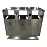 小區戶外方形三分類不銹鋼垃圾箱