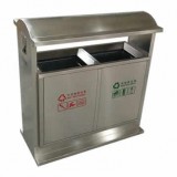 戶外物業環保不銹鋼分類垃圾桶