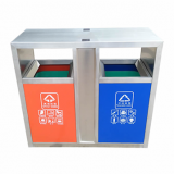 城市街道不銹鋼分類(lèi)垃圾桶
