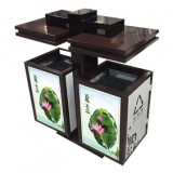 公園戶外鋼制二分類垃圾箱