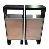 街道戶外搖蓋式不銹鋼分類垃圾箱