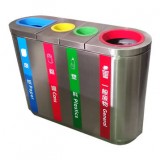 室內(nèi)立式四分類不銹鋼垃圾桶