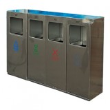 戶外廣場(chǎng)組合式不銹鋼分類垃圾桶