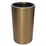 圓柱形電鍍土豪金不銹鋼花盆