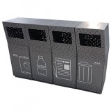 組合式鏤空不銹鋼分類垃圾桶