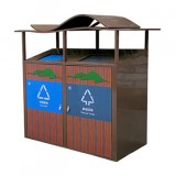 深圳梧桐山景區(qū)轉(zhuǎn)木紋不銹鋼分類垃圾桶