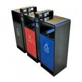 戶外小區(qū)3色連體不銹鋼分類垃圾桶