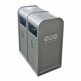 戶外公園景區兩連體不銹鋼分類垃圾桶