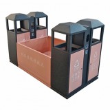 高鐵站站臺(tái)噴粉組合式不銹鋼分類垃圾桶