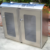 品質(zhì)生活新選擇透明防爆不銹鋼分類(lèi)垃圾桶