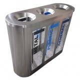 室內地鐵站環保不銹鋼三分類垃圾桶