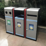 戶外三分類噴粉金屬垃圾桶定制化解決方案