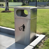 戶外方形不銹鋼垃圾桶城市文明的靜默守護(hù)者