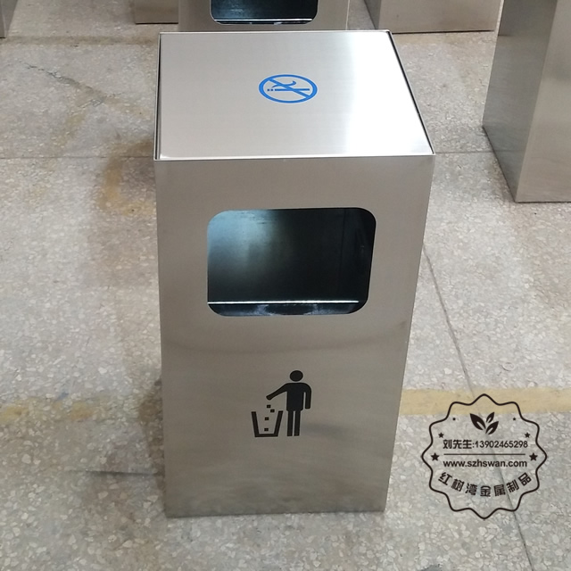 高檔室內不銹鋼垃圾箱圖片