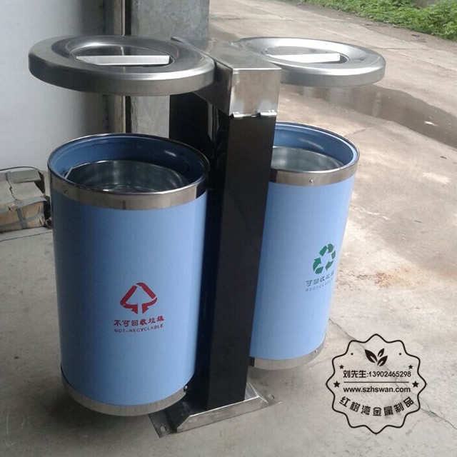 雙筒不銹鋼垃圾桶圖片002 雙筒不銹鋼垃圾桶圖片002