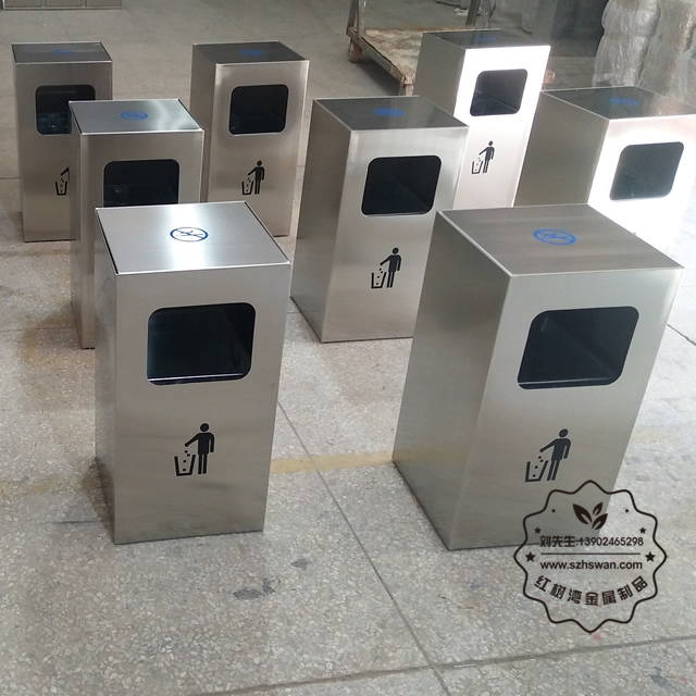 高檔室內不銹鋼垃圾箱圖片