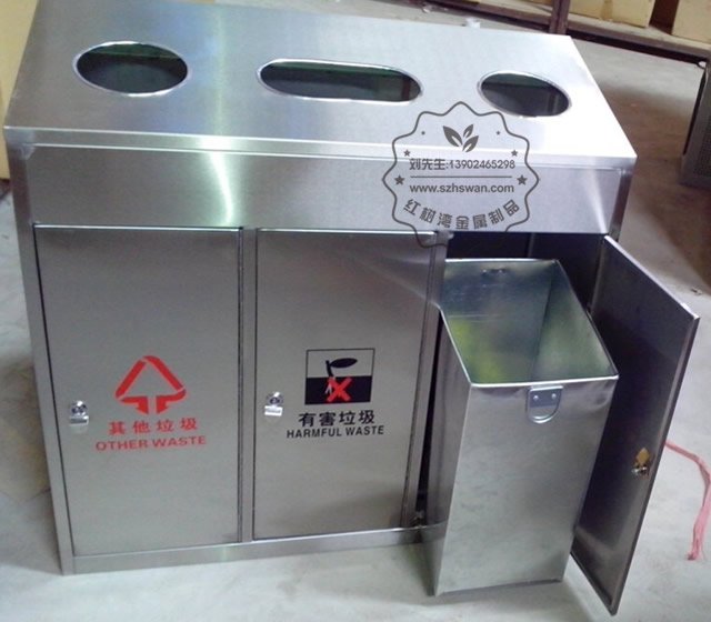 室內分類不銹鋼垃圾箱圖片 室內分類不銹鋼垃圾箱圖片