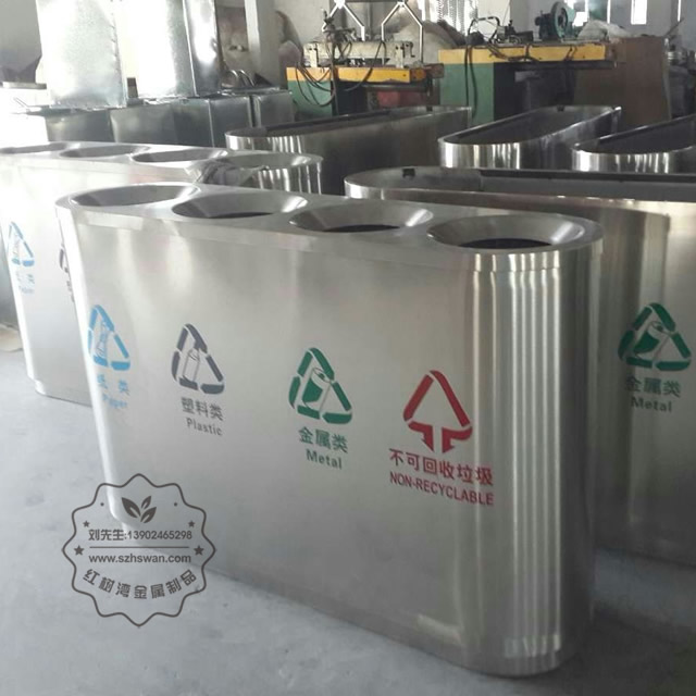無(wú)蓋不銹鋼垃圾桶照片005