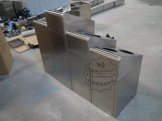 室內(nèi)廢紙瓶罐不銹鋼四分類垃圾桶圖片002