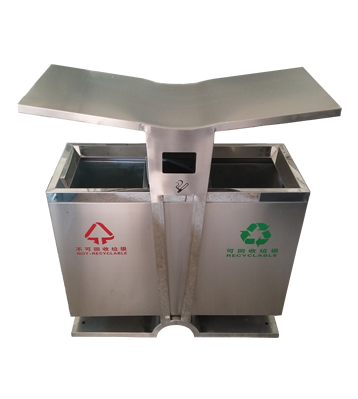 翼形不銹鋼分類垃圾桶主圖