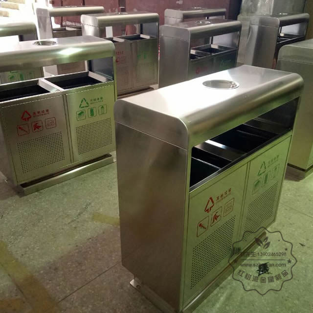 戶外分類不銹鋼垃圾箱圖片005 戶外分類不銹鋼垃圾箱圖片005