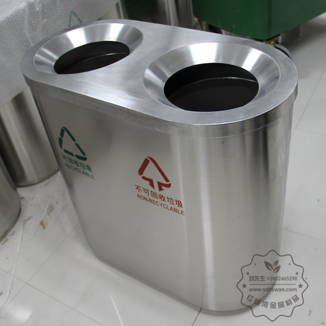商場兩分類不銹鋼垃圾桶 商場兩分類不銹鋼垃圾桶