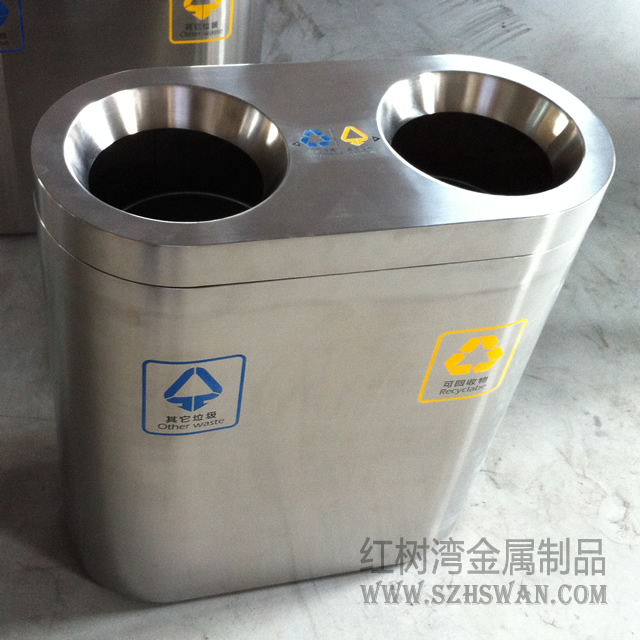 廣州萬達商場不銹鋼分類垃圾桶