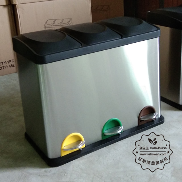 腳踏式不銹鋼垃圾桶002
