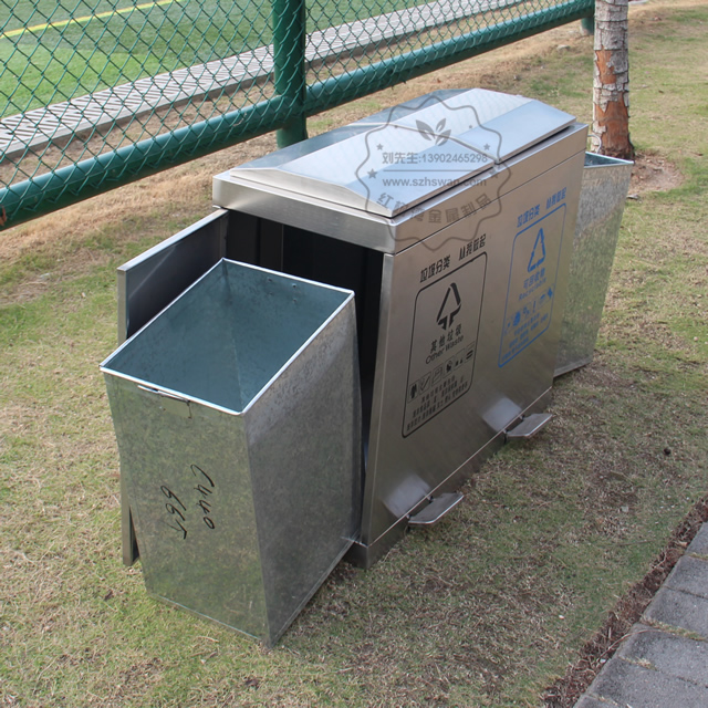 分類腳踏式不銹鋼垃圾桶 分類腳踏式不銹鋼垃圾桶