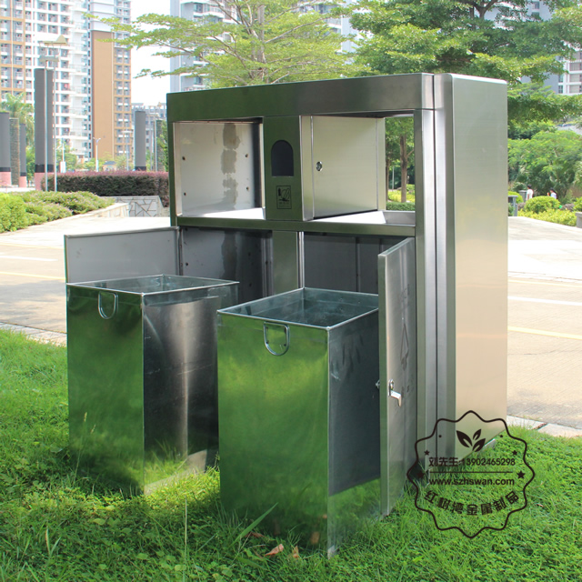 戶外不銹鋼分類環保桶圖片002