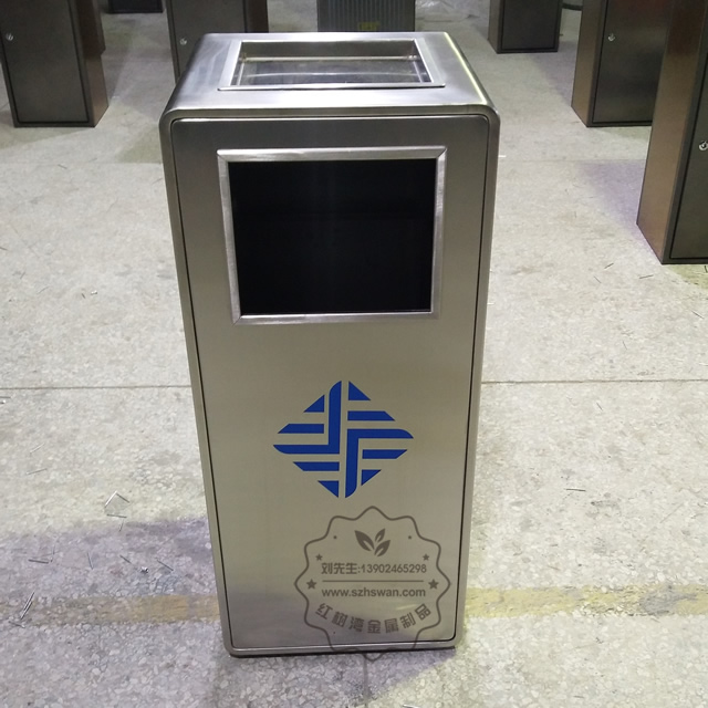 室內電梯口方形不銹鋼果皮箱圖片001